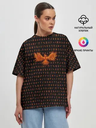 Женская футболка оверсайз / Феникс
