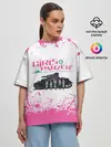 Женская футболка оверсайз / Девушки и танки | Pink (Z)
