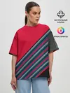 Женская футболка оверсайз / Абстрактный асимметричный