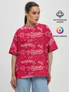 Женская футболка оверсайз / Gears pattern