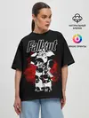 Женская футболка оверсайз / Fallout / Фоллаут, в доспехах