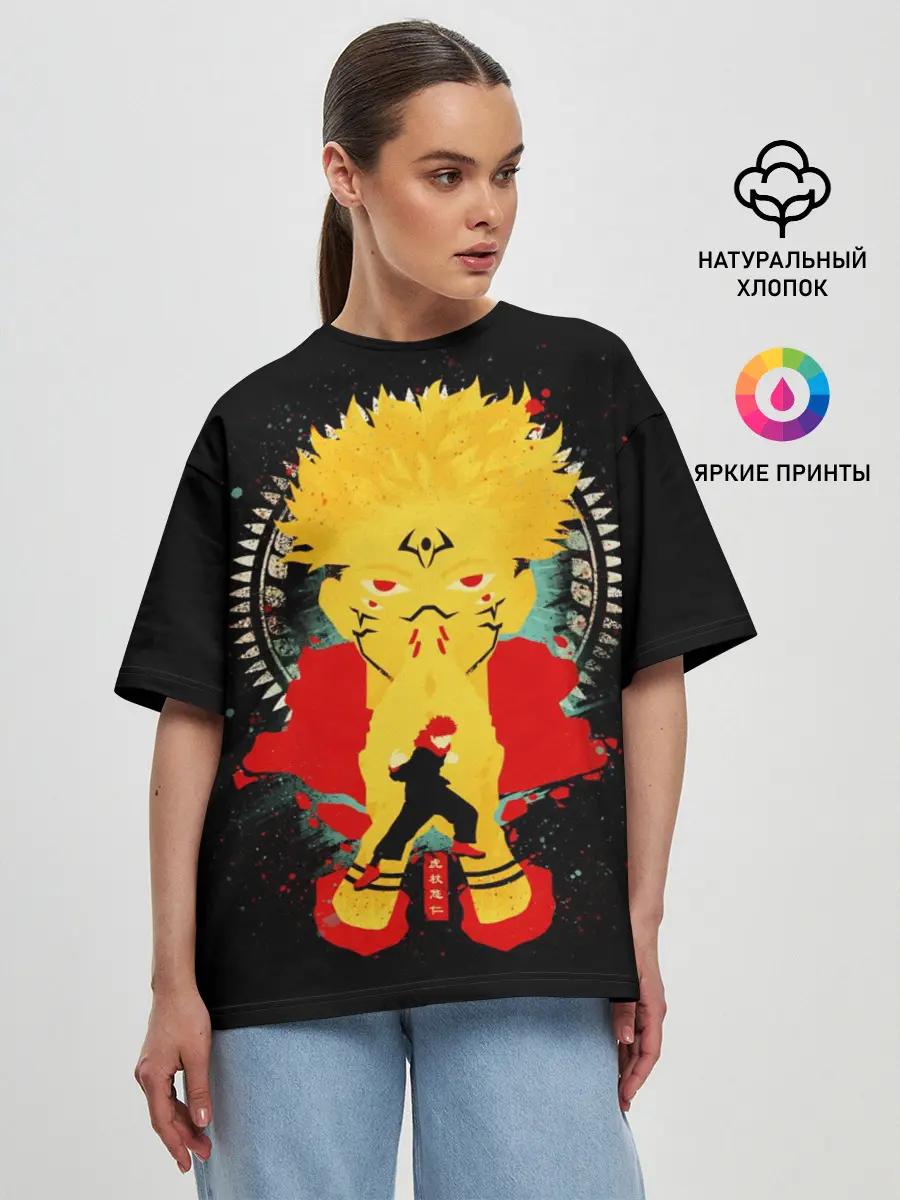 Женская футболка оверсайз / Сукуна - Король проклятий, Jujutsu Kaisen