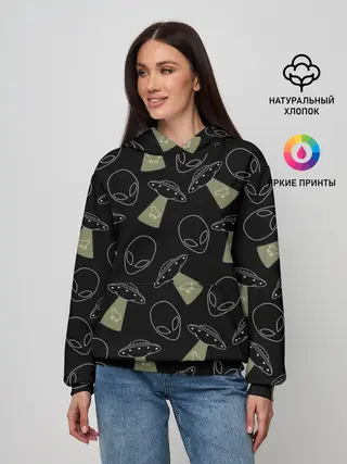 Женское худи / НЛО похищение коров