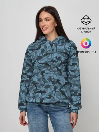 Женское худи / Акулы и дайверы