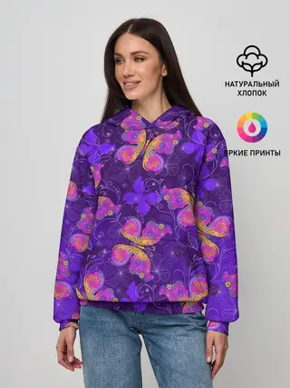 Женское худи / Розовые бабочки