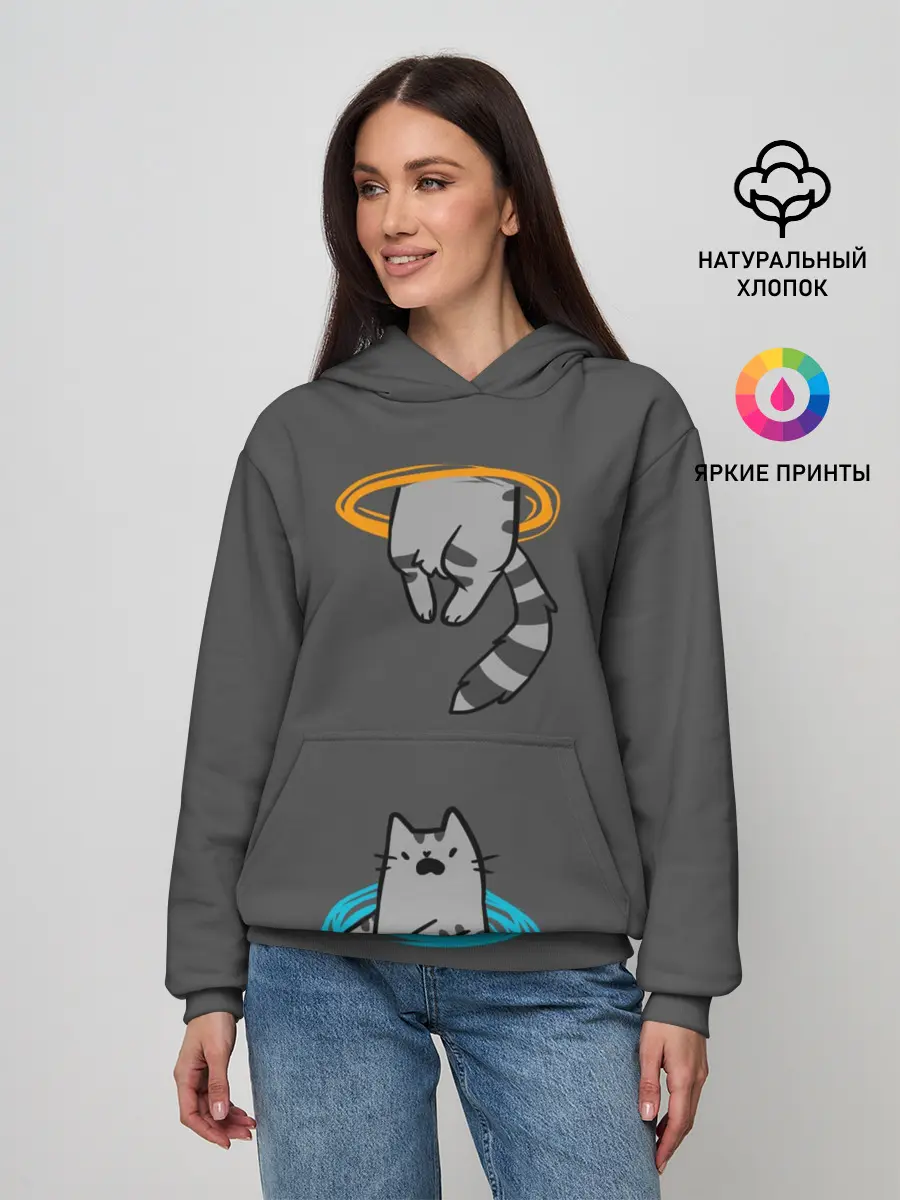 Женское худи / Кот в Портале