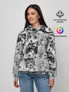 Женское худи / такое разное АХЕГАО. монохром