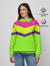 Женское худи / Цветные треугольники_ салатовы