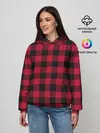 Женское худи / Красный паттерн крупная клетка
