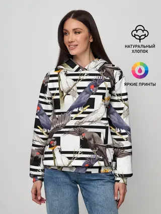Женское худи / Попугаи какаду