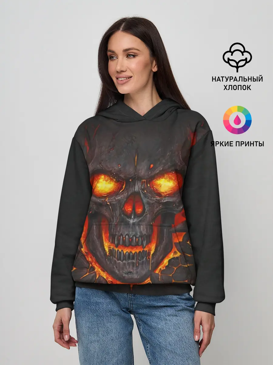 Женское худи / Skull Lava