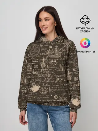 Женское худи / Старая рукопись путешественник