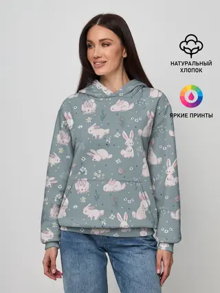 Женское худи / Зайцы на лужайке