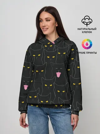 Женское худи / Чёрные коты