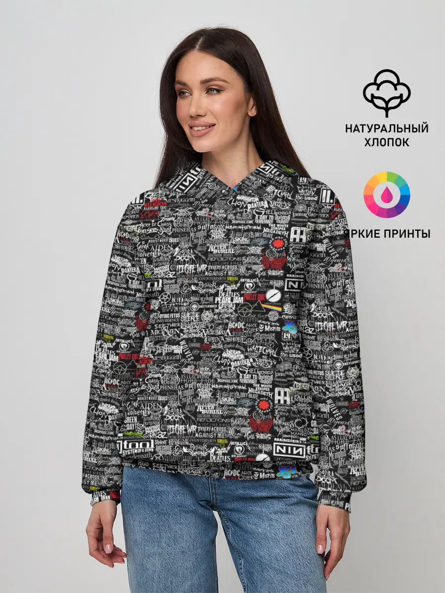 Женское худи / ЛОГОТИПЫ РОК ГРУПП