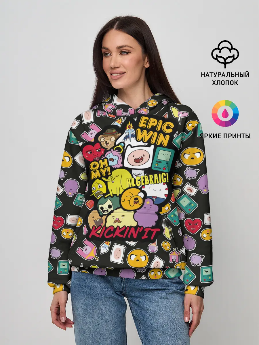 Женское худи / Adventure Time stickers