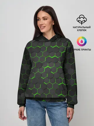 Женское худи / OCTAGON зеленый