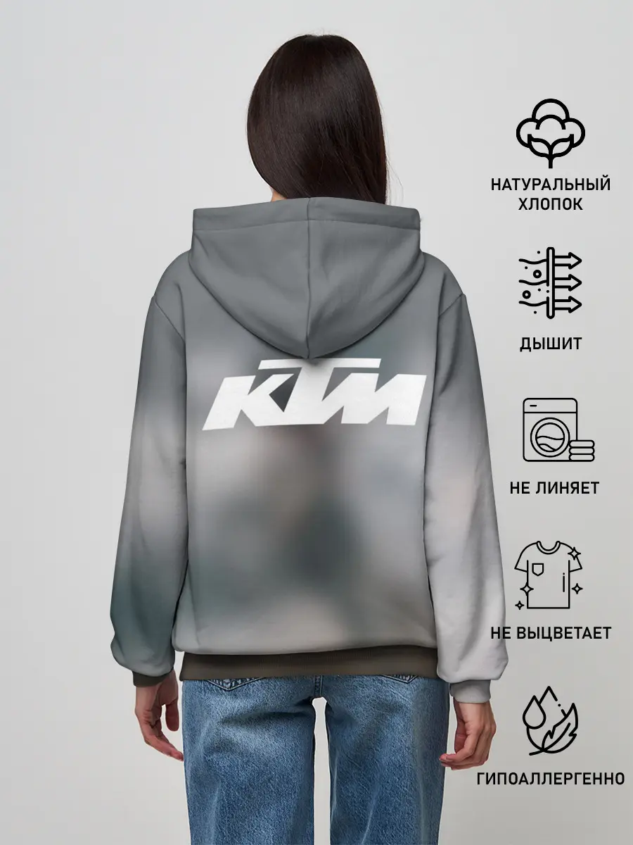 Женское худи / МОТОКРОСС КТМ | MOTOCROSS KTM (+спина)