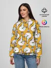 Женское худи / Белая кошка и корм