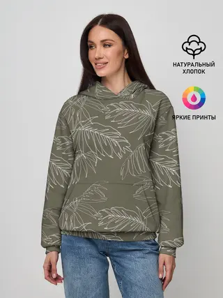 Женское худи / листья пальмы