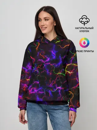 Женское худи / Ночное Грозовое Небо