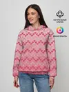 Женское худи / узор милые сердца зигзагами