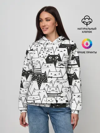 Женское худи / КОТЫ BLACK