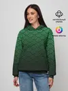 Женское худи / Узор зеленая чешуя дракон