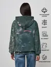 Женское худи / Бульдог морда собакена черного