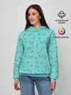 Женское худи / Зеленые птицы летний узор