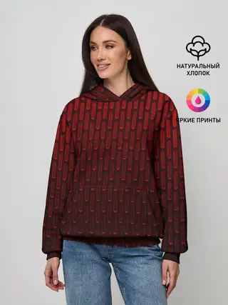 Женское худи / текстура красный градиент