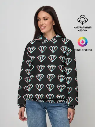 Женское худи / Diamonds Glitch