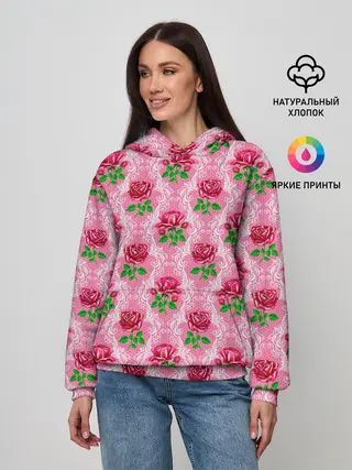 Женское худи / Декор из нежных роз