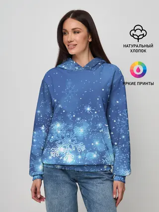 Женское худи / Снежинки.