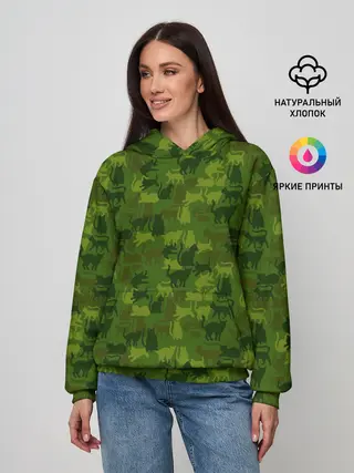 Женское худи / Камуфляж | Котики