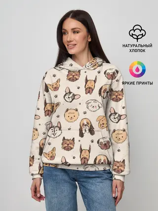 Женское худи / Хипстерские собачки