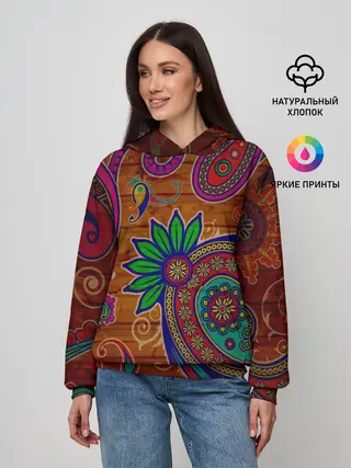 Женское худи / узоры текстура фон