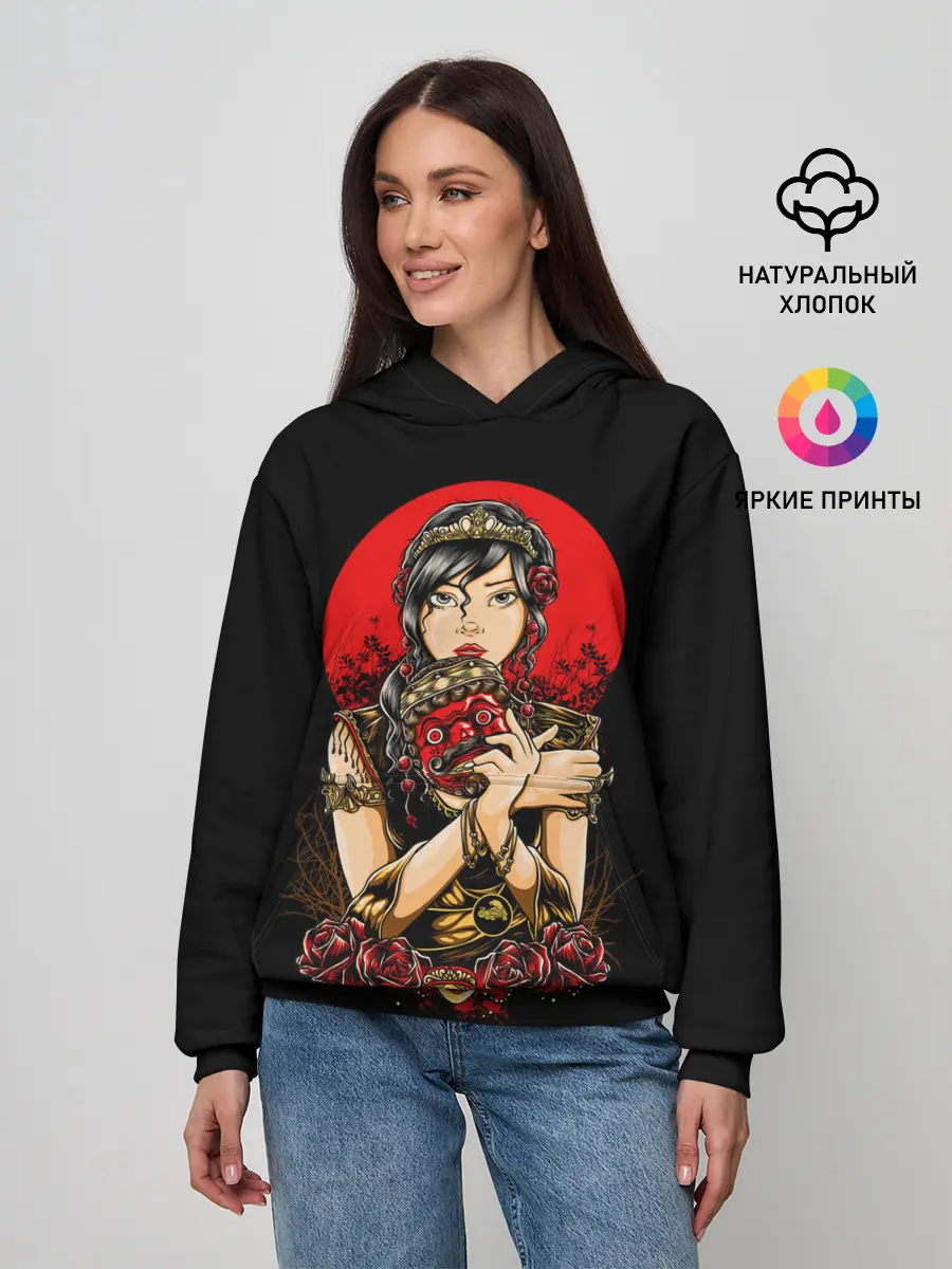 Женское худи / ДЕВУШКА В МАСКЕ