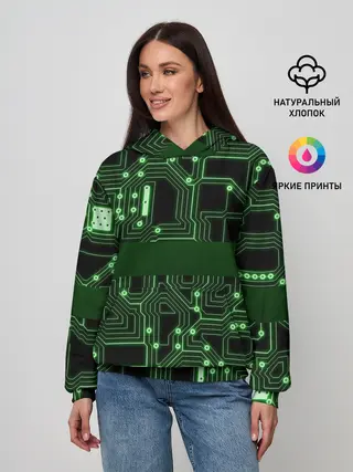 Женское худи / Неоновая схема
