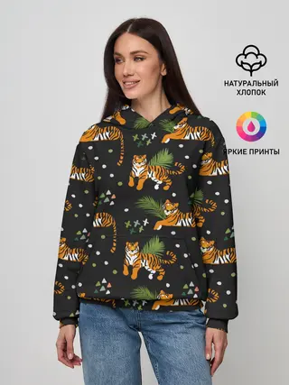 Женское худи / Tigers | Тигровый Паттерн