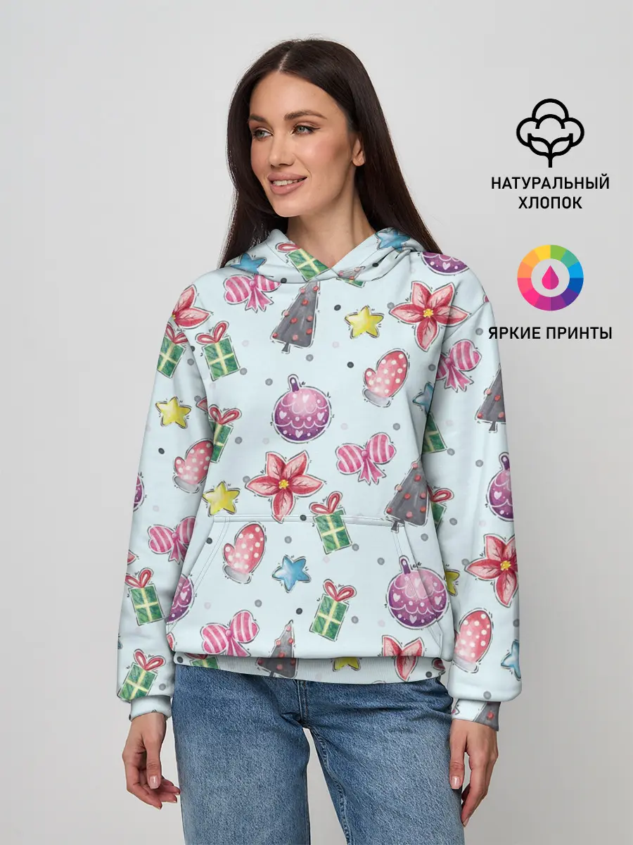 Женское худи / новогодние игрушки