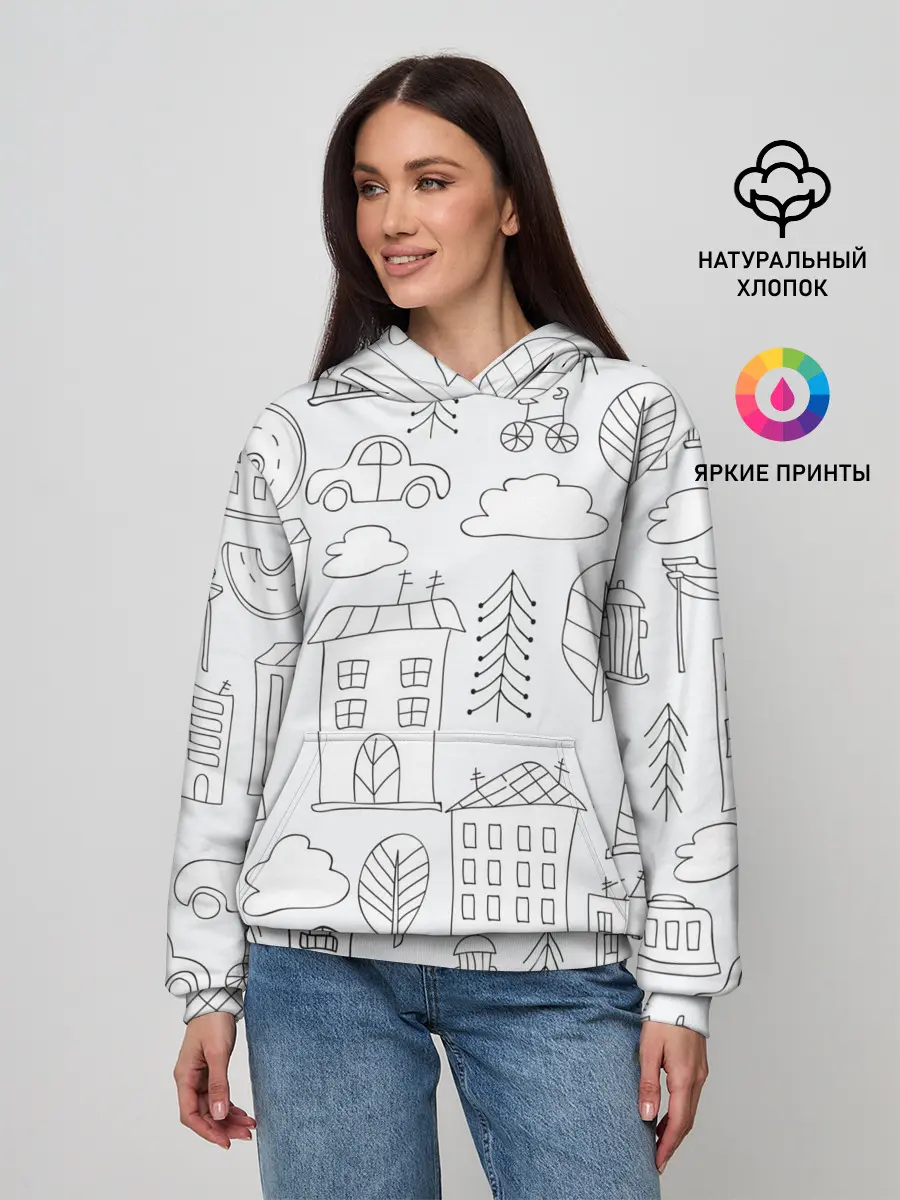 Женское худи / Нарисованный город