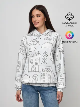 Женское худи / Нарисованный город