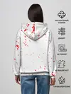 Женское худи / Логотип черный клевер с голубыми брызгами