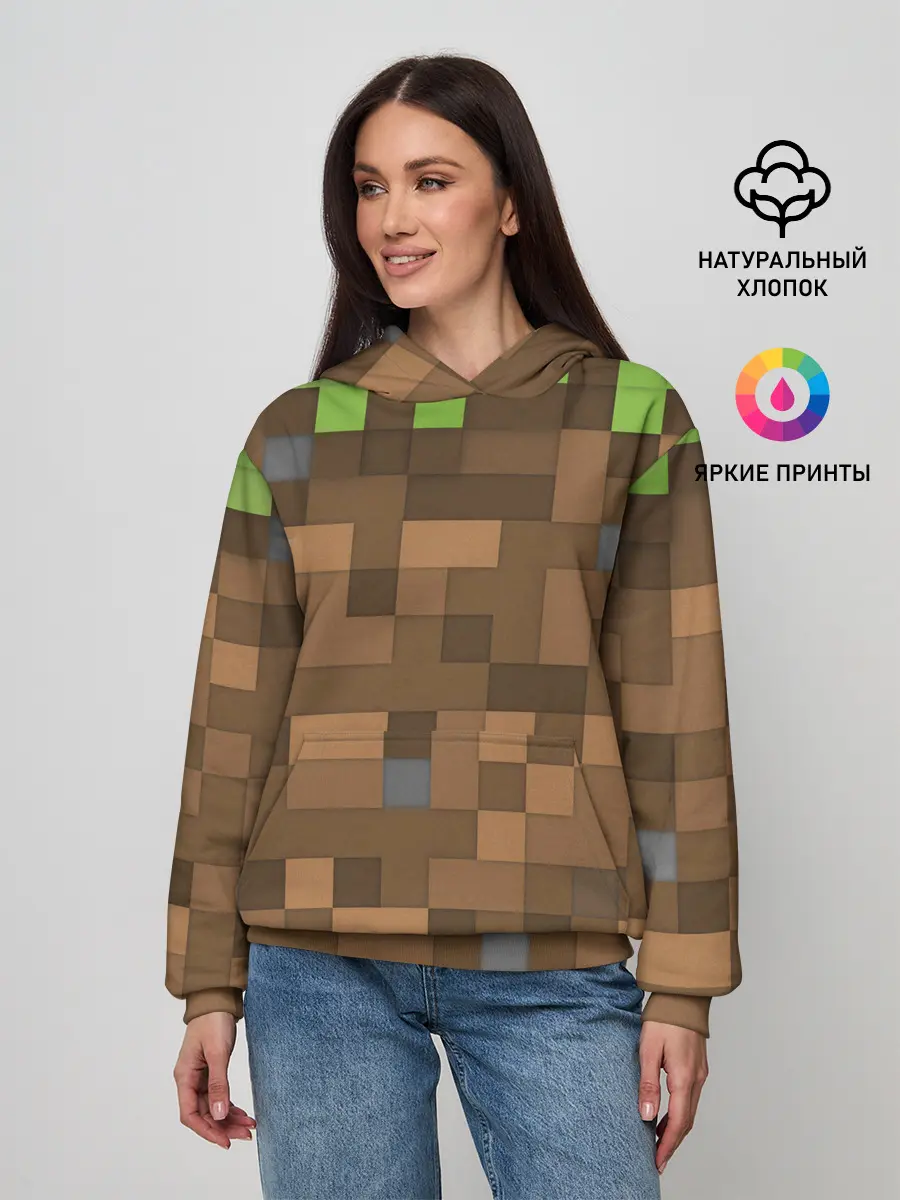 Женское худи / Minecraft камуфляж