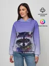 Женское худи / енот акварелью потеки