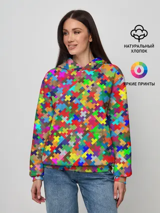 Женское худи / РАЗНОЦВЕТНЫЙ ПАЗЛ
