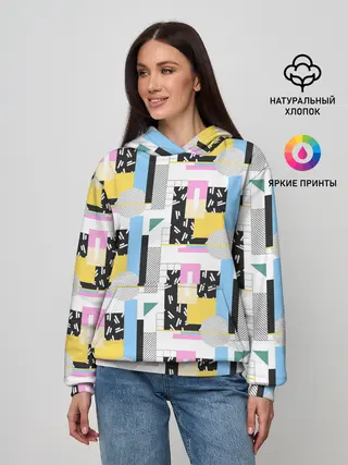 Женское худи / Memphis style geometry