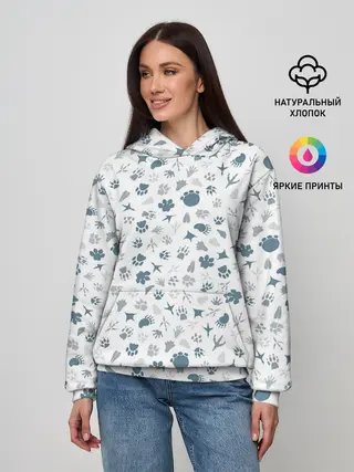 Женское худи / Отпечатки лап животных
