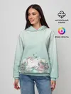 Женское худи / единорог с бабочками